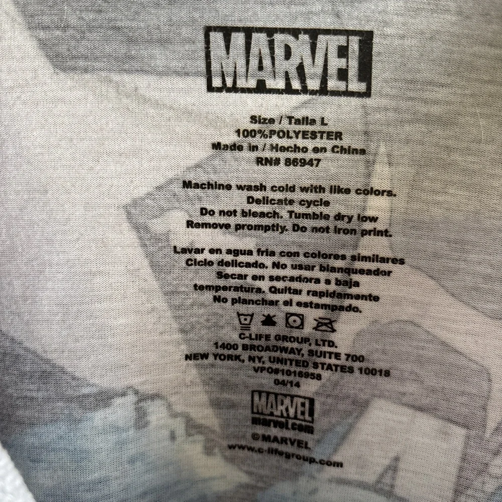 Captain America Marvel All Over AOP Front &‎ Back Print Shirt Mens LARGE C-LIFE